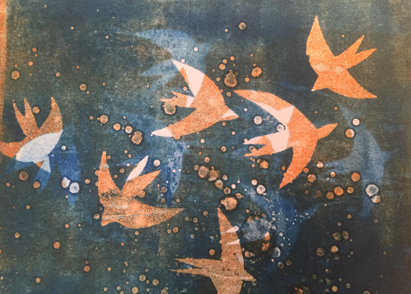 1-mono-print-First-Flight-SOLD